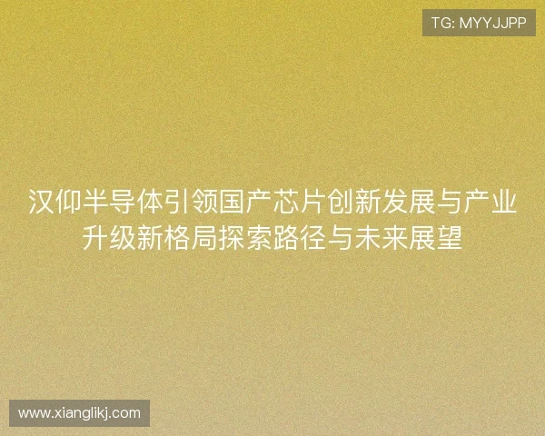 汉仰半导体引领国产芯片创新发展与产业升级新格局探索路径与未来展望